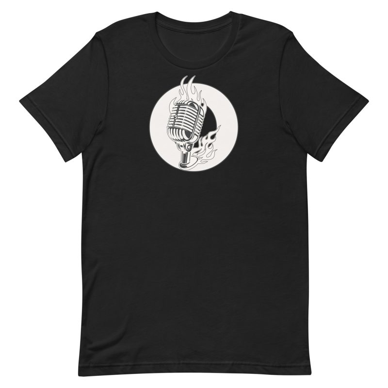 OZZz Monochrome Flame Mic Tee – Black