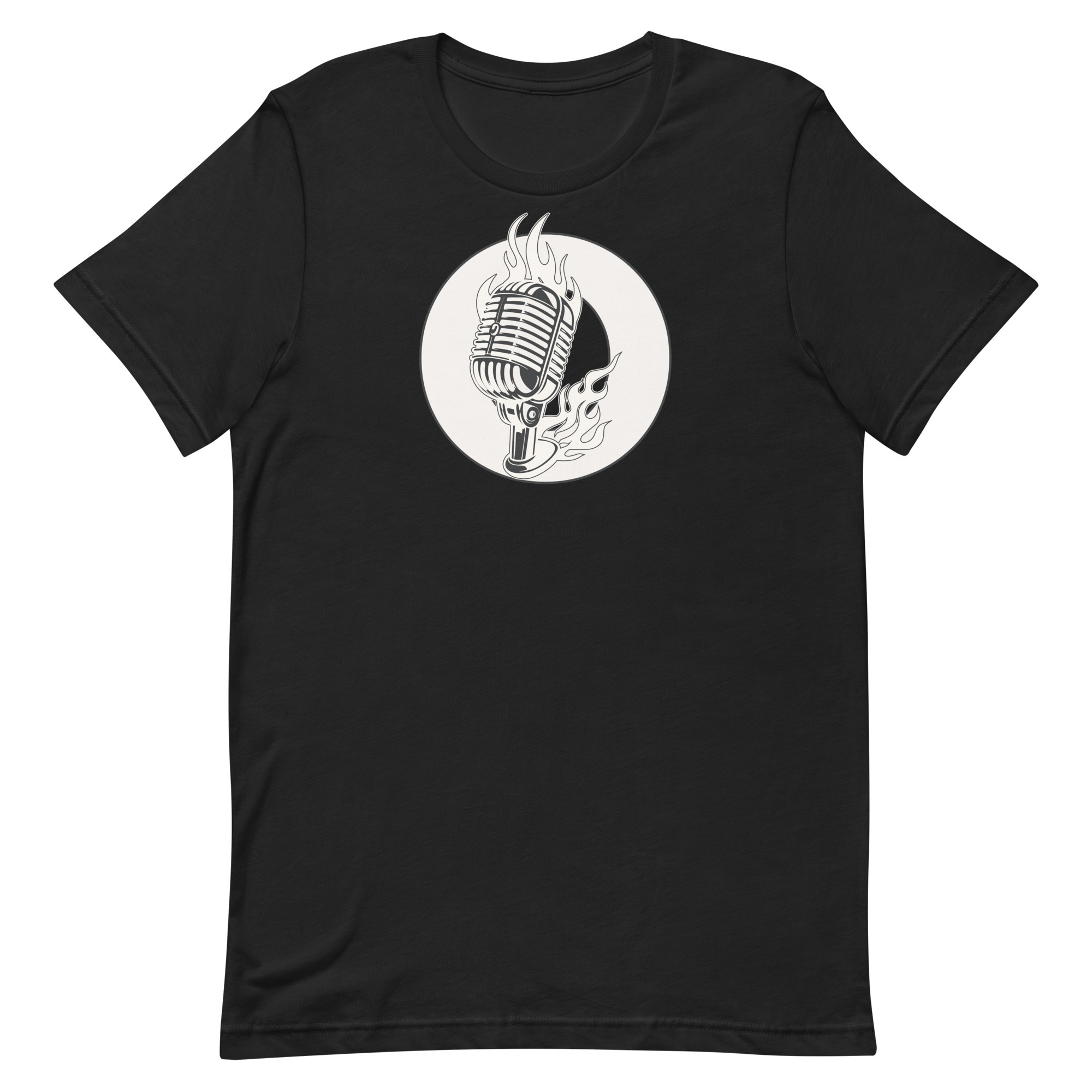 OZZz Monochrome Flame Mic Tee – Black